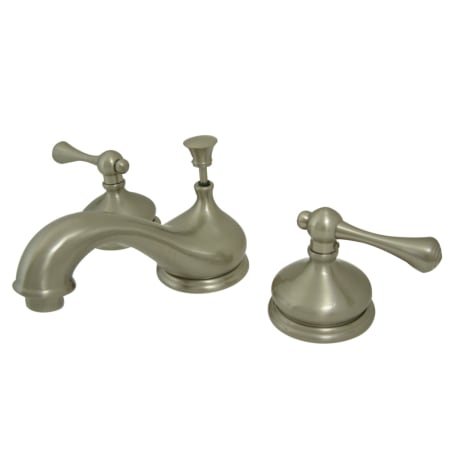 Kingston Brass Vintage 1.2 GPM Widespread Bathroom Faucet with Pop-Up Drain Assembly Brushed Nickel