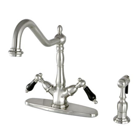 Kingston Brass Duchess 1.8 GPM Single Hole Kitchen Faucet - Includes Side Spray Brushed Nickel