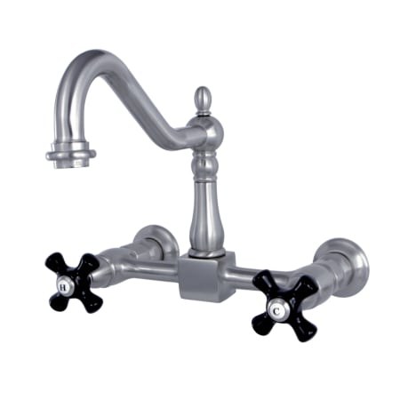 Kingston Brass Duchess 1.8 GPM Widespread Bridge Kitchen Faucet - Includes Escutcheon Brushed Nickel