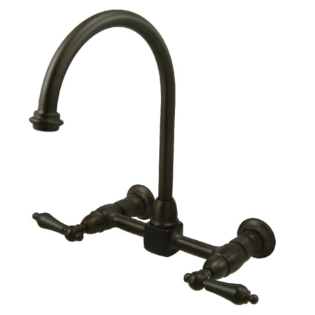 Kingston Brass 1.8 GPM Widespread Bridge Kitchen Faucet - Includes Escutcheon Oil Rubbed Bronze