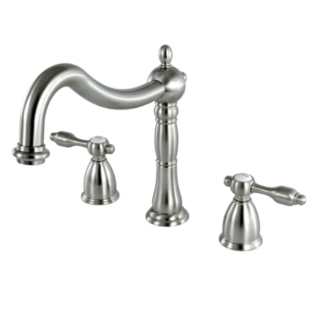 Kingston Brass Tudor Deck Mounted Roman Tub Filler Brushed Nickel
