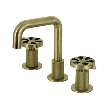 Kingston Brass Belknap 1.2 GPM Widespread Bathroom Faucet with Pop-Up Drain Assembly Antique Brass