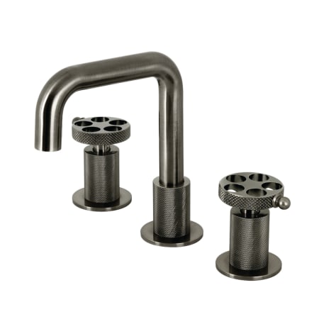 Kingston Brass Webb 1.2 GPM Widespread Bathroom Faucet with Pop-Up Drain Assembly Black Stainless