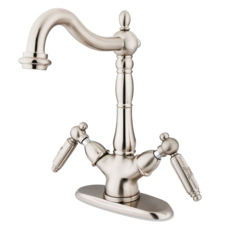 Kingston Brass Heritage 1.2 GPM Vessel Single Hole Bathroom Faucet Brushed Nickel