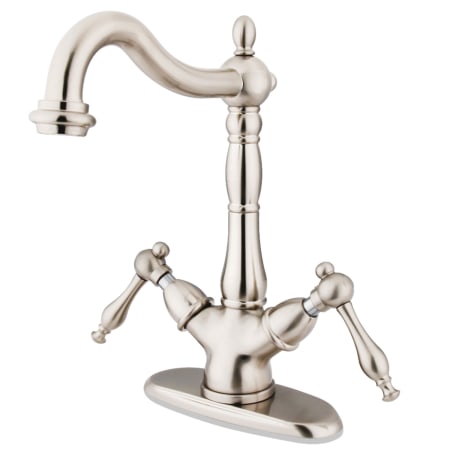 Kingston Brass Heritage 1.2 GPM Vessel Single Hole Bathroom Faucet Brushed Nickel