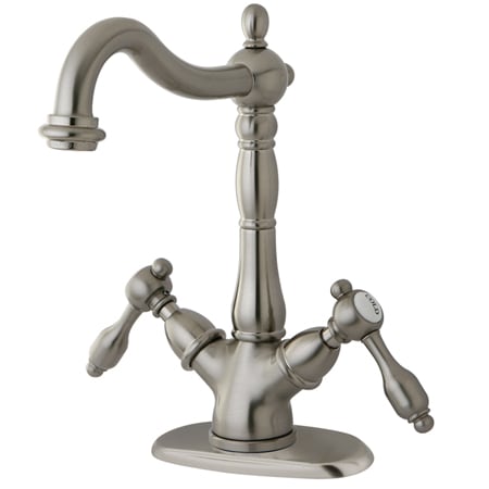 Kingston Brass Tudor 1.2 GPM Vessel Single Hole Bathroom Faucet Brushed Nickel