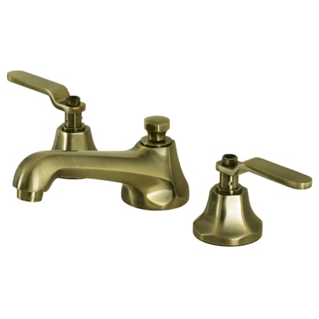 Kingston Brass Nautical 1.2 GPM Deck Mounted Single Hole Bathroom Faucet with Push Pop-Up Drain Assembly Polished Nickel