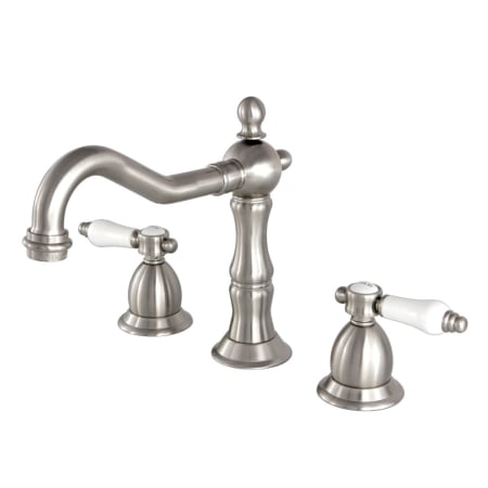 Kingston Brass Bel-Air 1.2 GPM Widespread Bathroom Faucet with Pop-Up Drain Assembly Brushed Nickel