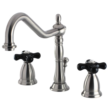 Kingston Brass Duchess 1.2 GPM Widespread Bathroom Faucet with Pop-Up Drain Assembly Brushed Nickel