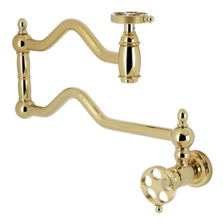 Kingston Brass Webb 4.5 GPM Wall Mounted Single Hole Pot Filler Polished Brass