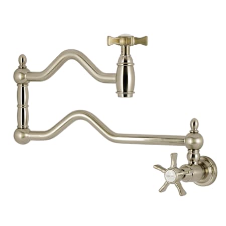 Kingston Brass Hamilton 4.5 GPM Wall Mounted Single Hole Pot Filler Brushed Nickel