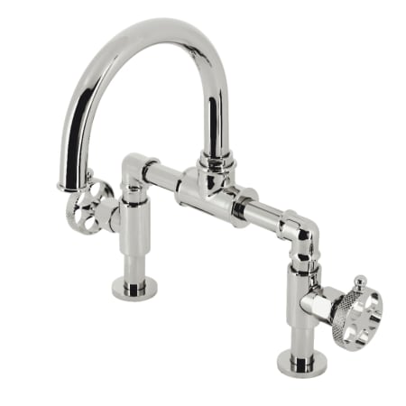 Kingston Brass Webb 1.8 GPM Bridge Kitchen Faucet Polished Nickel