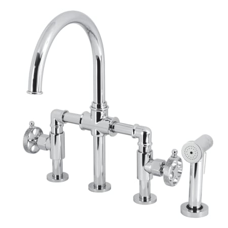 Kingston Brass Webb 1.2 GPM Deck Mounted Single Hole Bathroom Faucet with Pop-Up Drain Assembly Polished Chrome