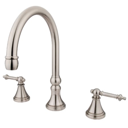 Kingston Brass Templeton Deck Mounted Roman Tub Filler Brushed Nickel