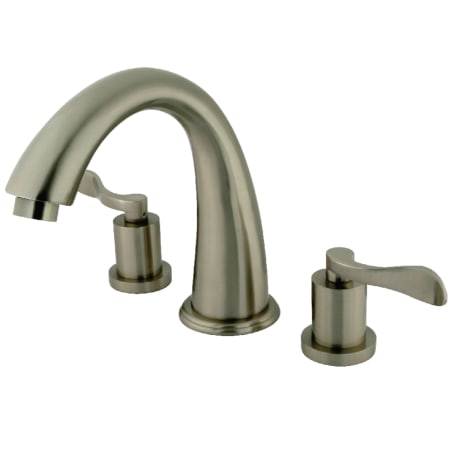 Kingston Brass Vintage Deck Mounted Roman Tub Filler Brushed Nickel