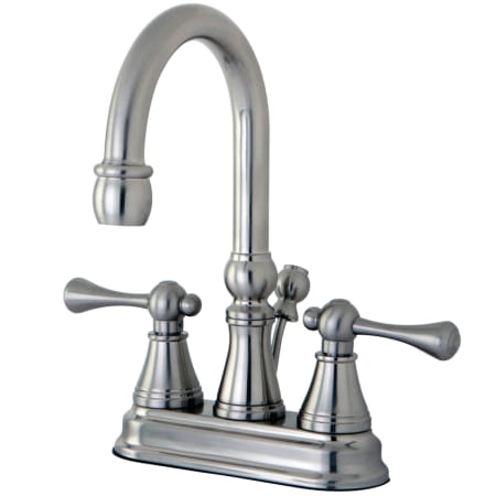 Kingston Brass Restoration 1.2 GPM Centerset Bathroom Faucet with Pop-Up Drain Assembly Brushed Nickel