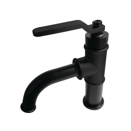 Kingston Brass Whitaker 1.2 GPM Deck Mounted Single Hole Bathroom Faucet with Push Pop-Up Drain Assembly Matte Black