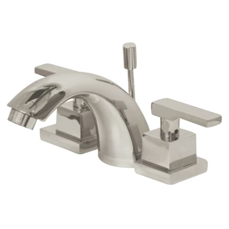 Kingston Brass Executive 1.2 GPM Widespread Bathroom Faucet with Pop-Up Drain Assembly Brushed Nickel