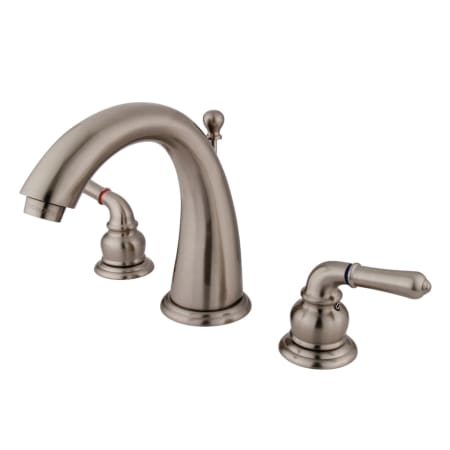 Kingston Brass Naples 1.2 GPM Widespread Bathroom Faucet with Pop-Up Drain Assembly Brushed Nickel