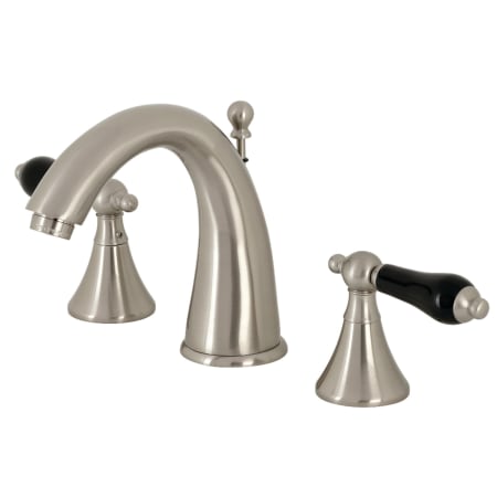Kingston Brass Duchess 1.2 GPM Deck Mounted Widespread Bathroom Faucet with Pop-Up Drain Assembly Brushed Nickel