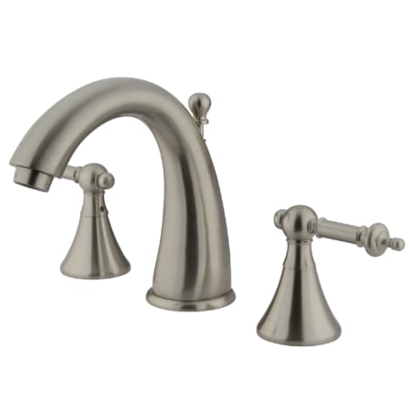 Kingston Brass Templeton 1.2 GPM Widespread Bathroom Faucet with Pop-Up Drain Assembly Brushed Nickel