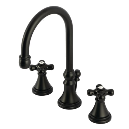 Kingston Brass Duchess 1.2 GPM Widespread Bathroom Faucet with Pop-Up Drain Assembly Matte Black