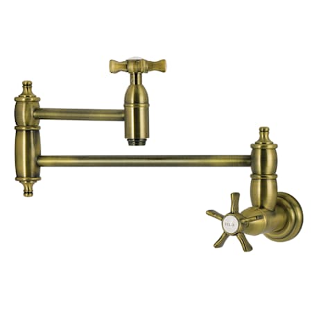 Kingston Brass Hamilton 3.8 GPM Wall Mounted Single Hole Pot Filler Antique Brass