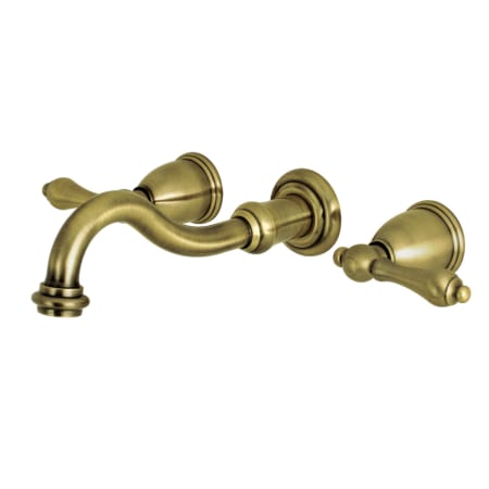 Kingston Brass Vintage 1.2 GPM Wall Mounted Widespread Bathroom Faucet Antique Brass
