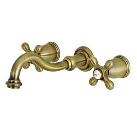 Kingston Brass Vintage 1.2 GPM Wall Mounted Widespread Bathroom Faucet Antique Brass
