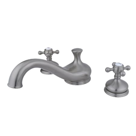 Kingston Brass Vintage Deck Mounted Roman Tub Filler Brushed Nickel