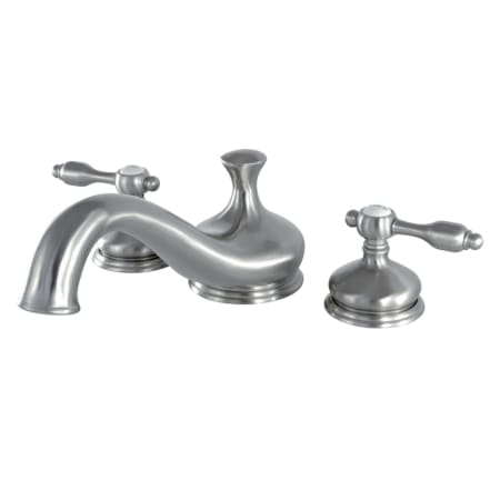 Kingston Brass Tudor Deck Mounted Roman Tub Filler Brushed Nickel