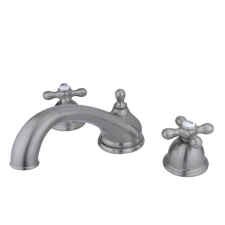Kingston Brass Vintage Deck Mounted Roman Tub Filler Brushed Nickel