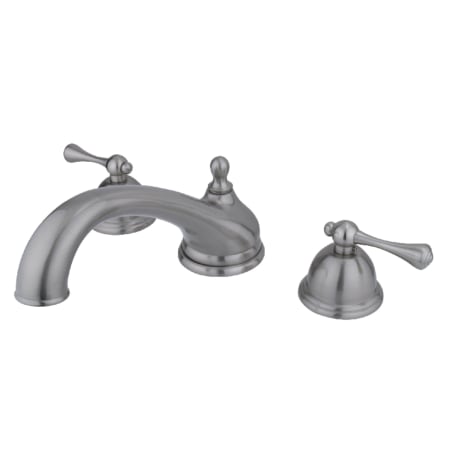 Kingston Brass Vintage Deck Mounted Roman Tub Filler Brushed Nickel