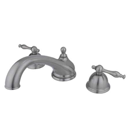 Kingston Brass Vintage Deck Mounted Roman Tub Filler Brushed Nickel