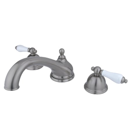 Kingston Brass Vintage Deck Mounted Roman Tub Filler Brushed Nickel