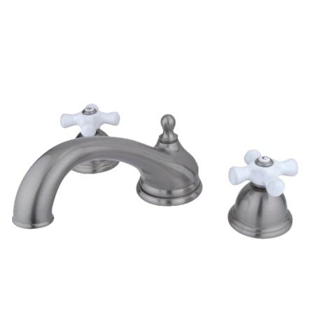 Kingston Brass Vintage Deck Mounted Roman Tub Filler Brushed Nickel