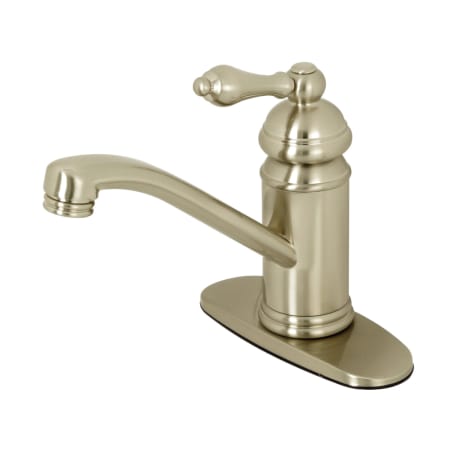 Kingston Brass Vintage 1.2 GPM Single Hole Bathroom Faucet with Pop-Up Drain Assembly Brushed Nickel