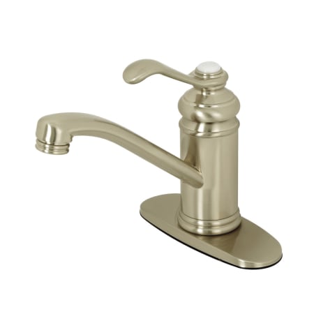 Kingston Brass Templeton 1.2 GPM Single Hole Bathroom Faucet with Pop-Up Drain Assembly Brushed Nickel