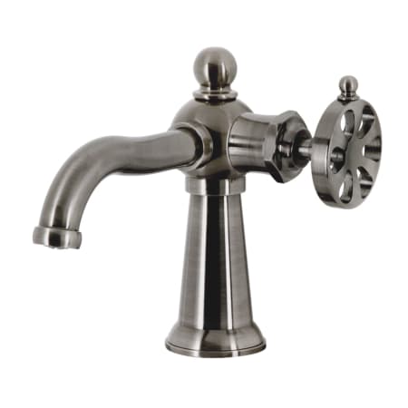 Kingston Brass Belknap 1.2 GPM Deck Mounted Single Hole Bathroom Faucet with Pop-Up Drain Assembly Black Stainless