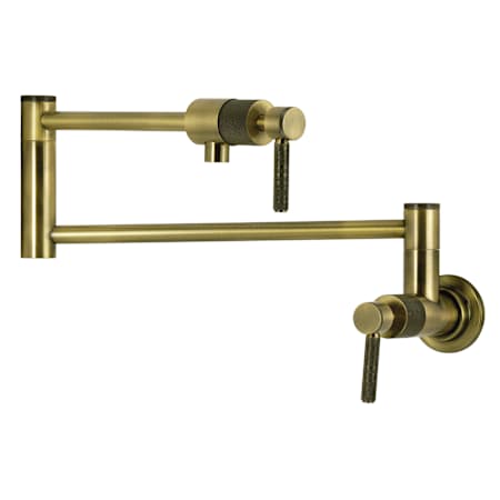 Kingston Brass Convergent 4 GPM Wall Mounted Single Hole Pot Filler Antique Brass