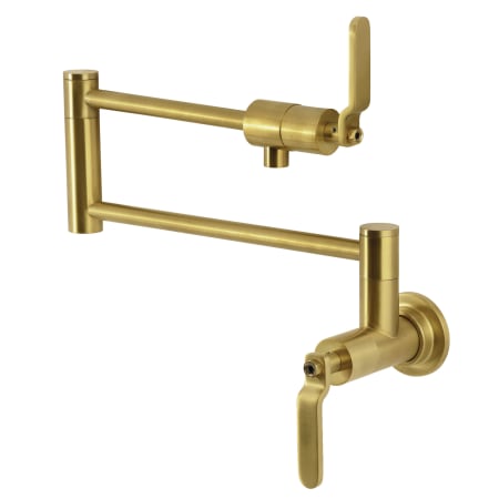 Kingston Brass Whitaker 3.8 GPM Wall Mounted Single Hole Pot Filler Brushed Brass