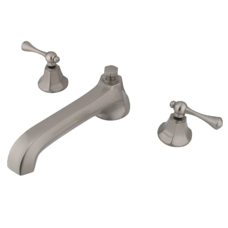 Kingston Brass Vintage Deck Mounted Roman Tub Filler Brushed Nickel