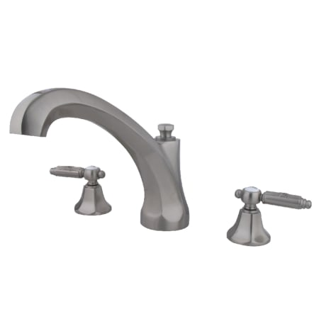 Kingston Brass Georgian Deck Mounted Roman Tub Filler Brushed Nickel