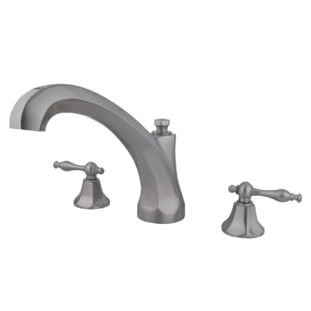 Kingston Brass Metropolitan Deck Mounted Roman Tub Filler Brushed Nickel