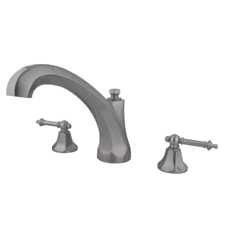 Kingston Brass Metropolitan Deck Mounted Roman Tub Filler Brushed Nickel