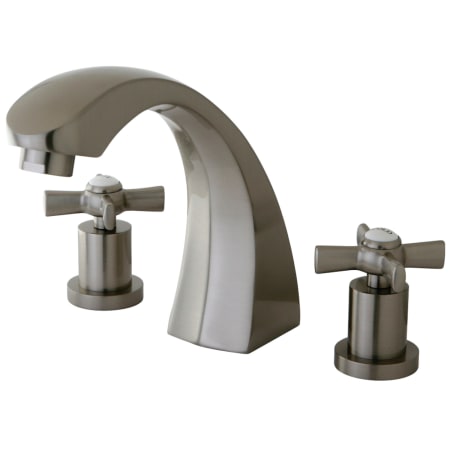 Kingston Brass Millennium Deck Mounted Roman Tub Filler Brushed Nickel