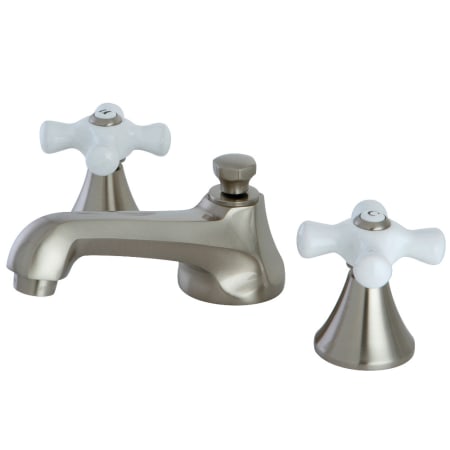 Kingston Brass 1.2 GPM Widespread Bathroom Faucet with Pop-Up Drain Assembly Brushed Nickel