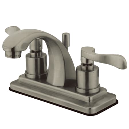 Kingston Brass NuWave 1.2 GPM Centerset Bathroom Faucet with Pop-Up Drain Assembly Brushed Nickel