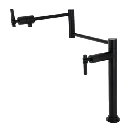 Kingston Brass Milano 3 GPM Single Hole Pot Filler with Lever Handles Matte Black