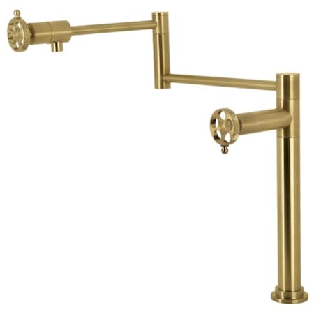 Kingston Brass Webb 3 GPM Single Hole Pot Filler Brushed Brass